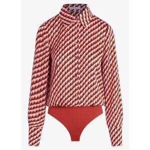 Favorite Daughter Take Me Seriously Printed Satin Bodysuit